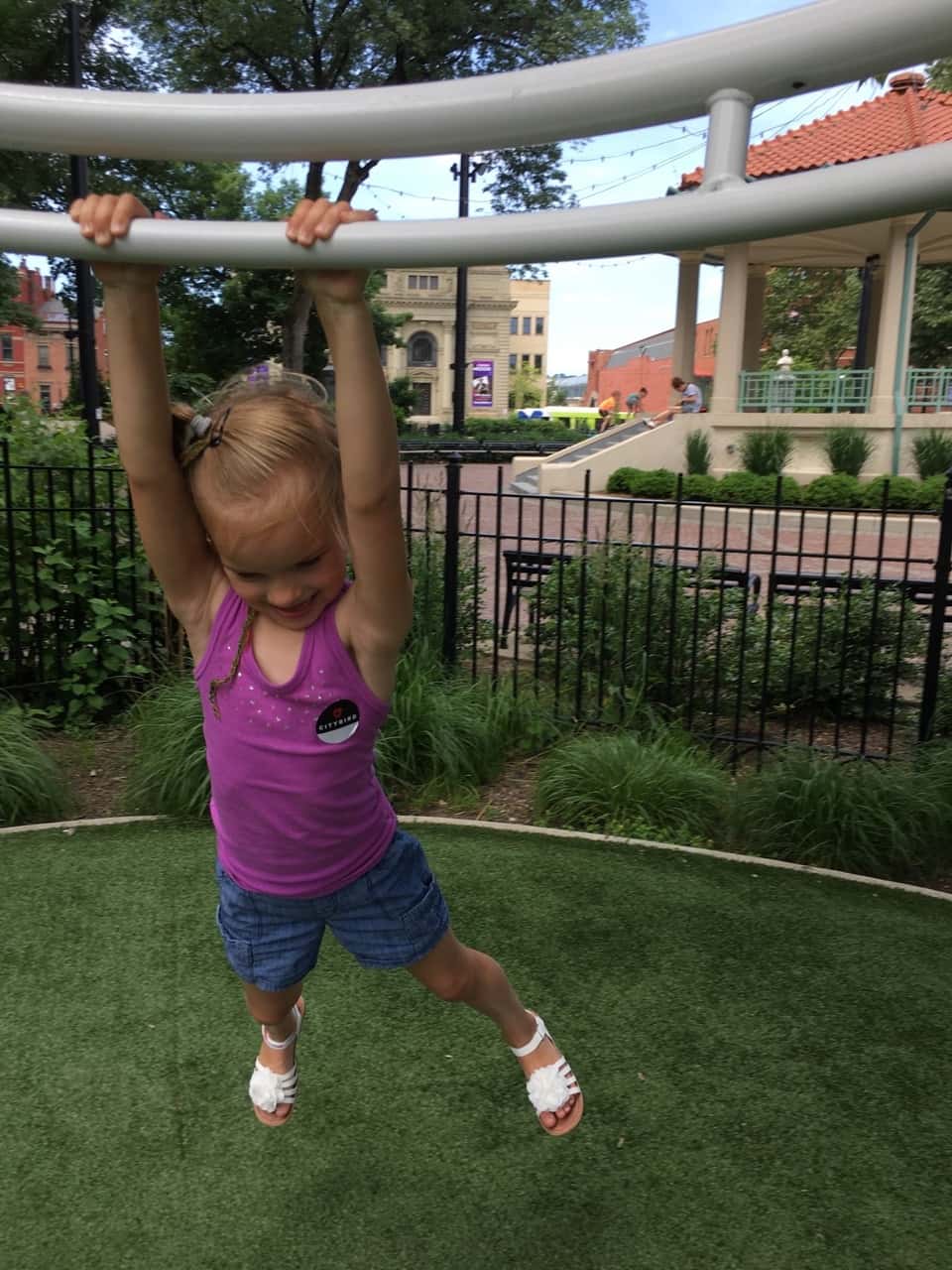 We had a great time downtown today. The girls especially loved playing on the spinner at Washington Park.