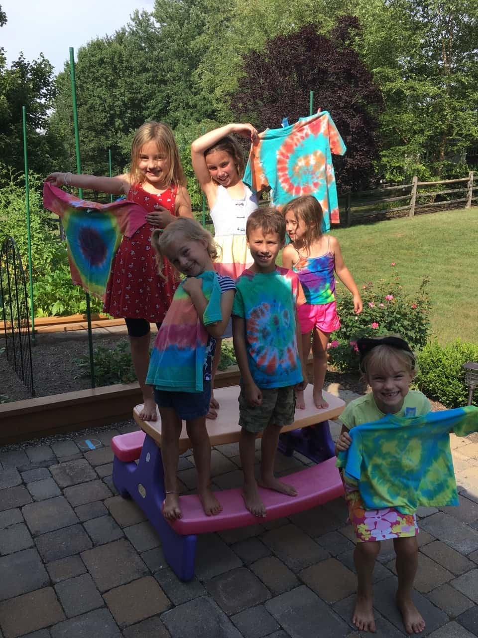 Tie-dye success! The t-shirts we made at our KHCC Kids Club turned out great!