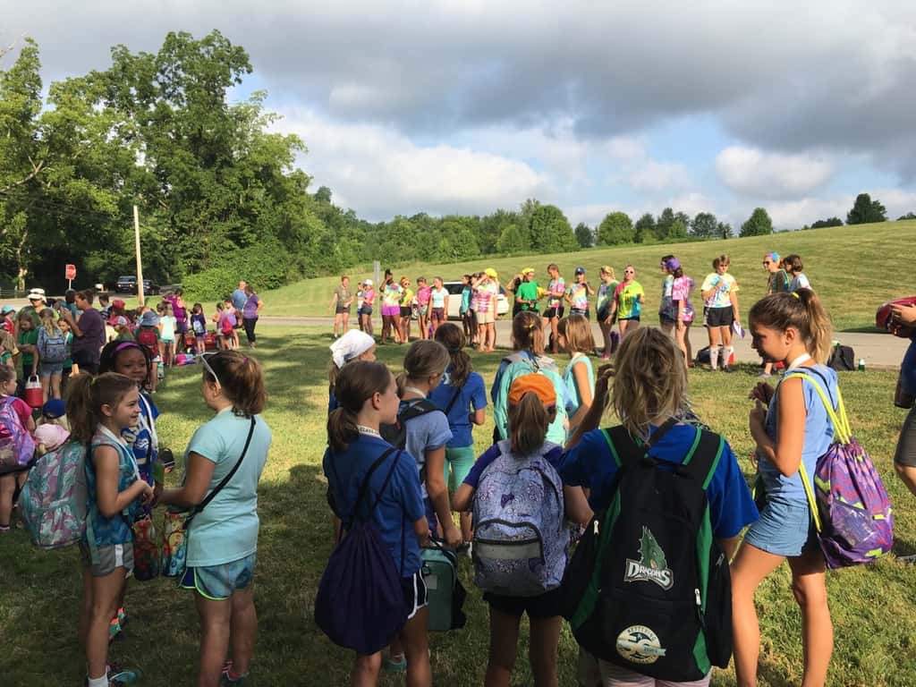 Girl Scout camp at French Park day 1. The girls were enthusiastic, and the weather was agreeable - a recipe for success! We hiked, spent time in the creek, started our nature crafts by creating a nature notebook, decorated bandanas (an important camp accessory), designed a “thought bubble” to represent our unit at camp, played drip drip drench, learned some camp games and songs, and more! Whew!