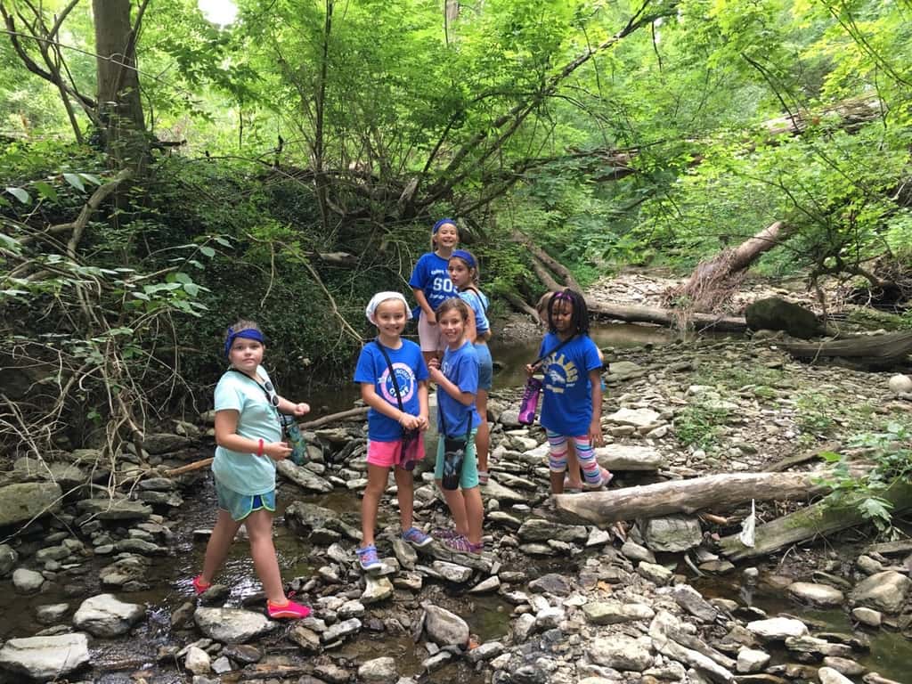 Girl Scout camp at French Park day 1. The girls were enthusiastic, and the weather was agreeable - a recipe for success! We hiked, spent time in the creek, started our nature crafts by creating a nature notebook, decorated bandanas (an important camp accessory), designed a “thought bubble” to represent our unit at camp, played drip drip drench, learned some camp games and songs, and more! Whew!